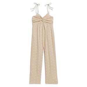 NWOT Old Navy Linen Polka Dot Romper with Tie Straps and Twist-Front [Size: 2X]